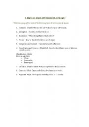 English worksheet: 9 types of Topic Development Strategies