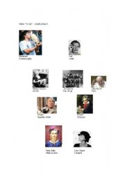 English worksheet: PICTURES OF FAMOUS PEOPLE - SIMPLE PAST TO BE