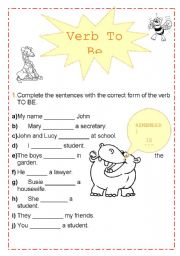 English Worksheet: Exercise VERB TO BE