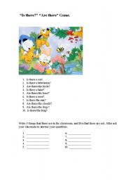 English Worksheet: Is there/are there