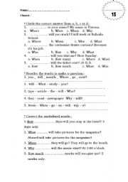 English Worksheet: test
