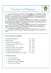English Worksheet: Saturday is for Shopping