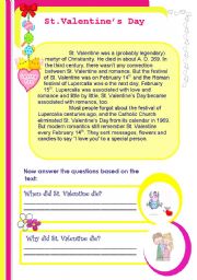 English Worksheet: St. Valentines Day