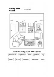 English worksheet: Living Room Vocab