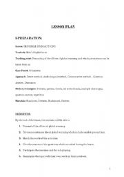 English Worksheet: lesson plan sample