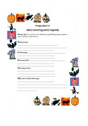 English worksheet: Halloween creative writing