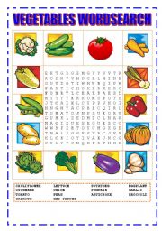 VEGETABLES WORDSEARCH