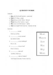English worksheet: wh-questions
