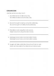 English Worksheet: conjunctions