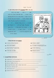 English Worksheet: to be