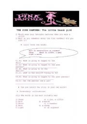 English Worksheet: THE PINK PANTHER: The little beaux pink
