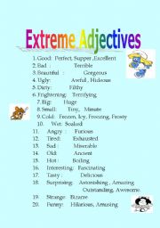 English Worksheet: extreme Adjectives