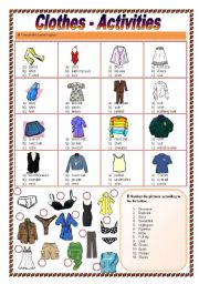 English Worksheet: Clothes Activities