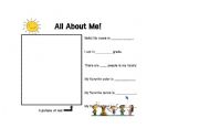 English Worksheet: All About Me!