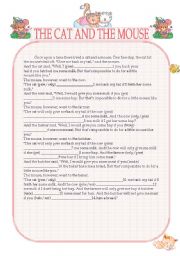 English Worksheet: THE CAT AND THE MOUSE