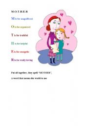 English Worksheet: mom