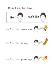 English Worksheet: like / dont like