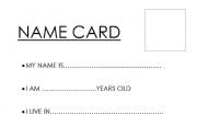 English worksheet: Name card