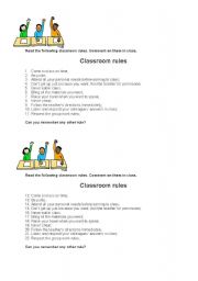 English Worksheet: classroom rules