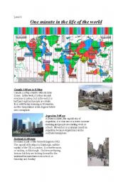 English Worksheet: One minute in the life of the world