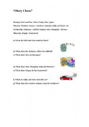 English Worksheet: Diary Chaos