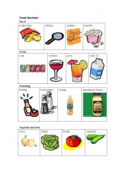 English worksheet: shopping in the supermarket-food section