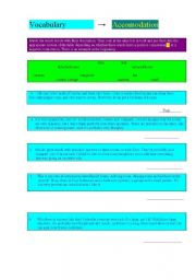 English Worksheet: Vocabulary-accommodation 