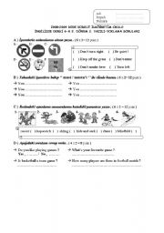 English Worksheet: 6th grade 2nd term 2nd exam paper part1