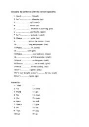 English worksheet: imperative