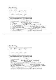 English worksheet: Ways of looking