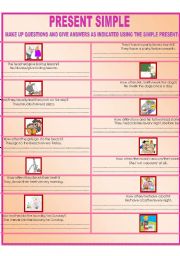 English Worksheet: Present Simple-sentence construction