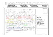 English Worksheet: Postcard writing