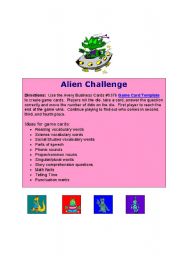 English Worksheet: aliens