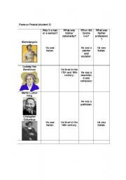 English worksheet: famous people (part 3 of 4)