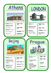 English Worksheet: Cities of the world_GAME SEt 1/8