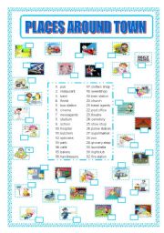 English Worksheet: Places around town- matching