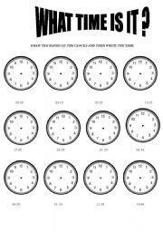English Worksheet: WHAT TIME IS IT ?