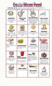 English Worksheet: Costa Rican food, to learn something about other cultures  