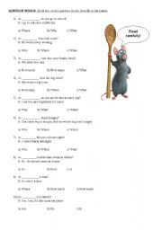 English Worksheet: QUESTION WORDS