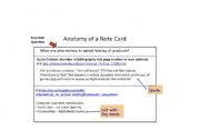 English Worksheet: Anatomy of a Notecard