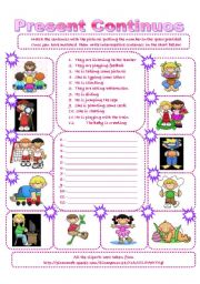 English Worksheet: Present Continuos