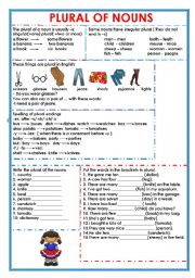 English Worksheet: Plural of nouns