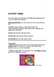 English Worksheet: Stative verbs