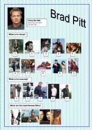 English Worksheet: Brad Pitt