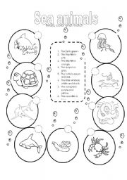 English Worksheet: Sea animals