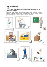 English worksheet: Jobs and professions