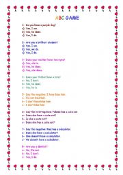 English Worksheet: ABC Game