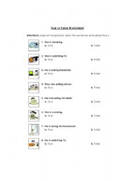 English Worksheet: True or False.