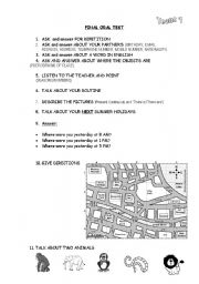 English Worksheet: oral test teens