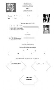 English worksheet: Scene 1-High School Musical -Kids and or Teens